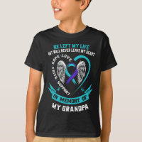 Teal Purple Suicide Awareness Shirt Grandpa Preven