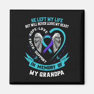Teal Purple Suicide Awareness Shirt Grandpa Preven Magnet