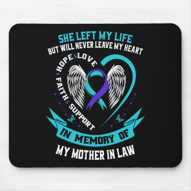 Teal Purple Suicide Awareness Shirt Mother In Law  Mouse Mat (Front)