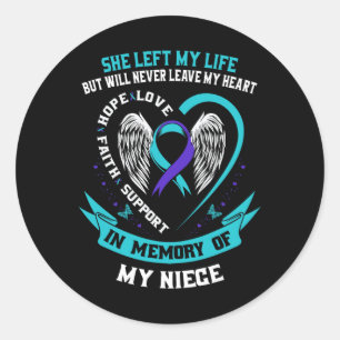 Teal Purple Suicide Awareness Shirt Niece Preventi Classic Round Sticker