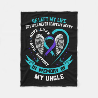 Teal Purple Suicide Awareness Shirt Uncle Preventi Fleece Blanket