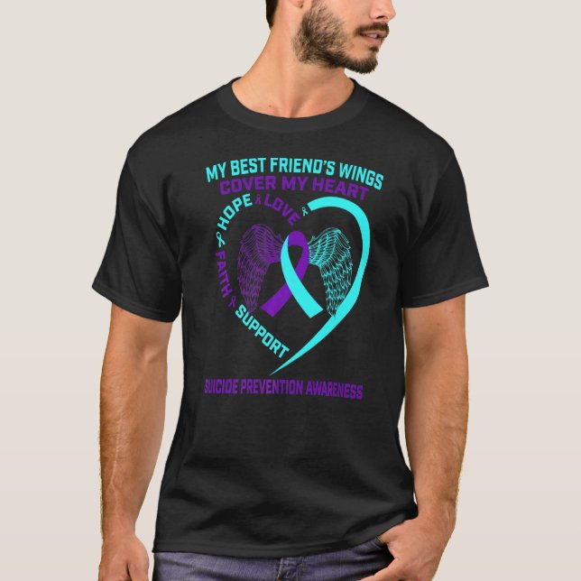 Teal Purple Suicide Prevention Awareness Best Frie T-Shirt (Front)