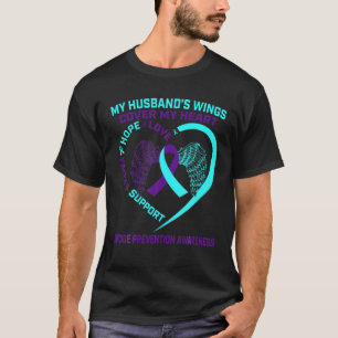 Teal Purple Suicide Prevention Awareness Husband H T-Shirt