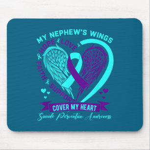 Teal Purple Suicide Prevention Awareness Nephew He Mouse Mat