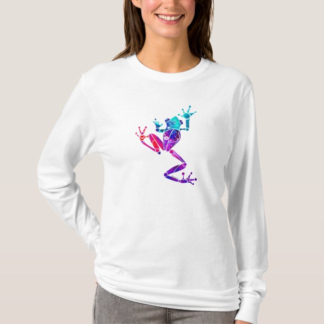 Teal & Purple Tree Frog Long Sleeved Shirt (Front)