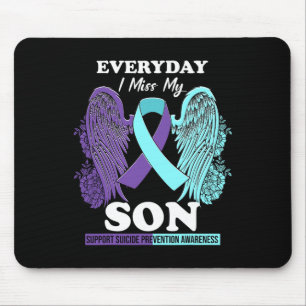 Teal Purple Wing Miss Love Son Suicide Prevention Mouse Mat
