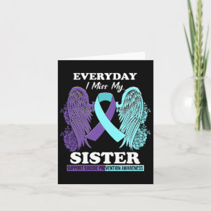 Teal Purple Wing Miss Sister Suicide Prevention Aw Card