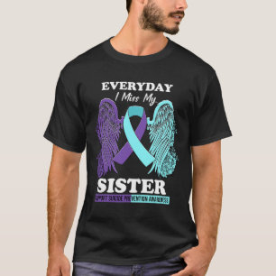 Teal Purple Wing Miss Sister Suicide Prevention Aw T-Shirt
