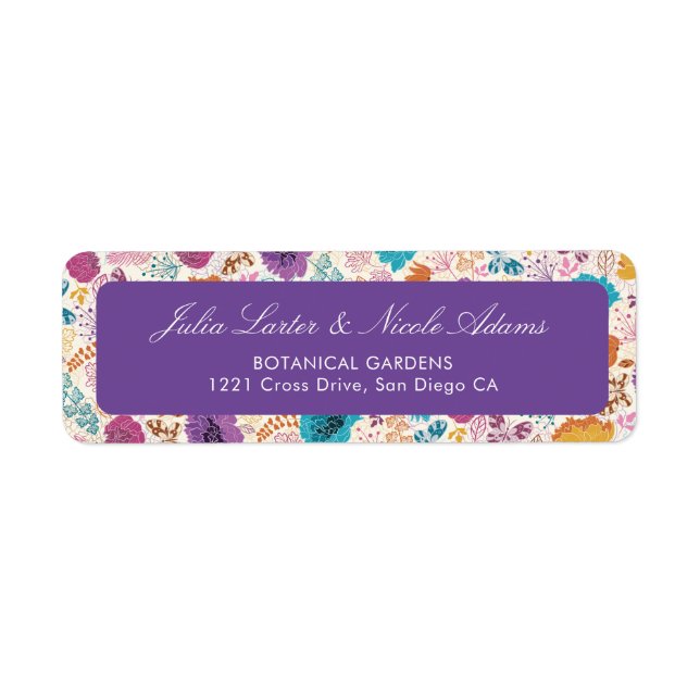 Teal Purple Yellow Spring Meadow Flowers Wedding (Front)