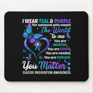 Teal Purple You Suicide Prevention Awareness Month Mouse Mat