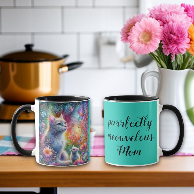 Teal Purrfectly Meowvelous Mum Cat Mother's Day  Mug (Creator Uploaded)