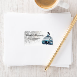 Teal Quinceañera Girl Label