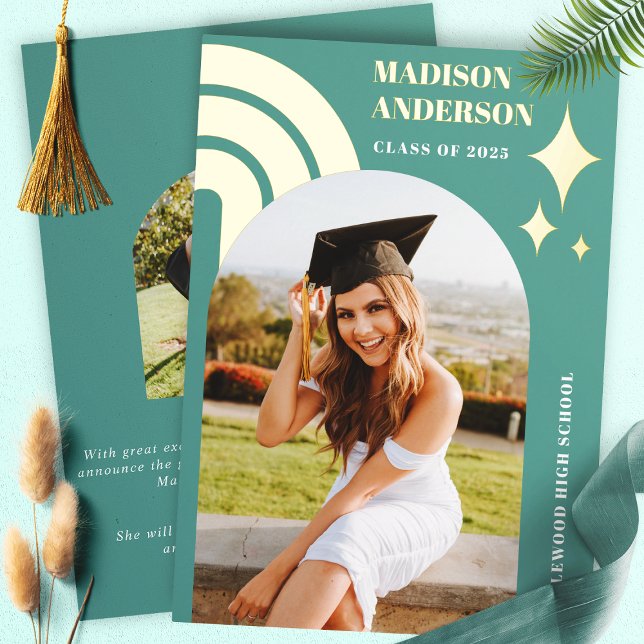 Teal Rainbow Arch And Stars Graduation (Creator Uploaded)