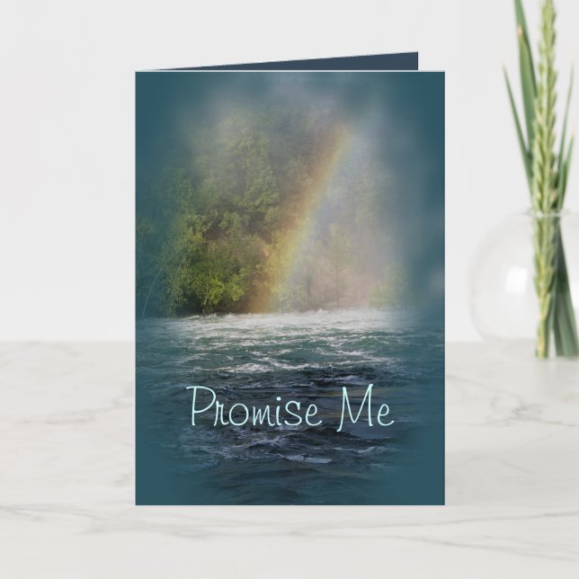 Teal Rainbow-customise any occasion Card (Front)