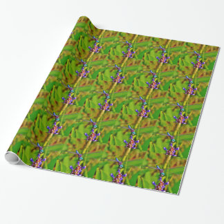 Teal Rainbow Dragonfly Wrapping Paper