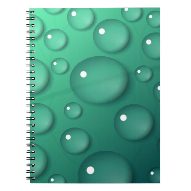 Teal Raindrop Texture Notebook (Front)