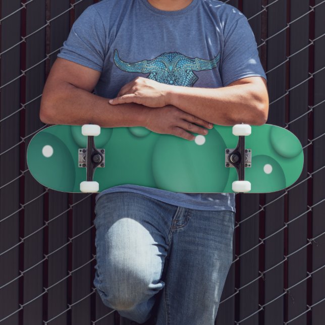 Teal Raindrop Texture Skateboard (Outdoor 3)