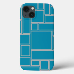 Teal Rectangles iPhone 13 Case