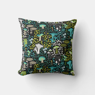 Teal Retro Mushroom Cushion