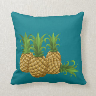Teal Retro Vintage Pineapple Cushion