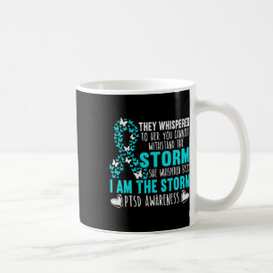 Teal Ribbon Butterfly The Storm Warrior Ptsd Aware Coffee Mug