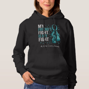 Teal Ribbon Friend Addiction Recovery Awareness Hoodie