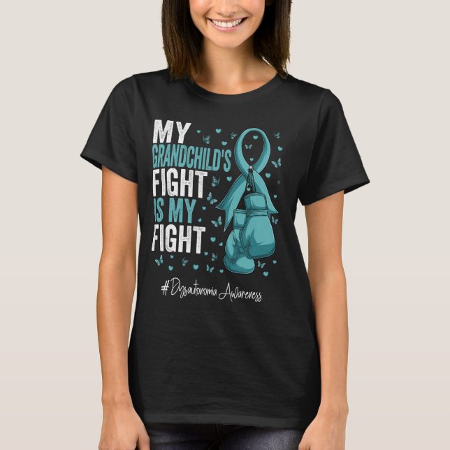 Teal Ribbon Grandchild Dysautonomia Awareness T-Shirt (Front)