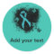 Teal  Ribbon Grunge Heart
