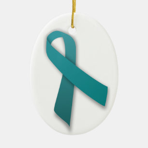 Teal Ribbon ornament