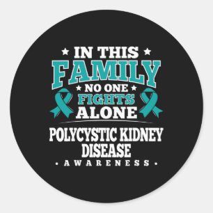 Teal Ribbon - Polycystic Kidney Disease Survivor Classic Round Sticker