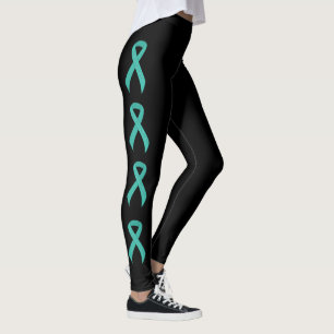 Teal Ribbon Support Awareness Leggings