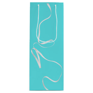 Teal & Ribbon Wine Gift Bag