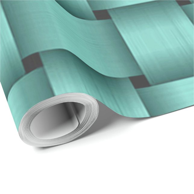 Teal Ribbon Wrapping Paper (Roll Corner)