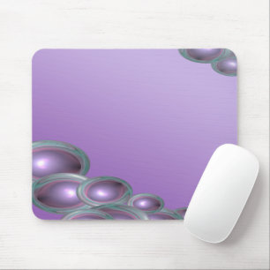 Teal Ringed Purple Bubble Abstract Mouse Mat