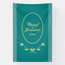 Teal Rose Wedding Banner