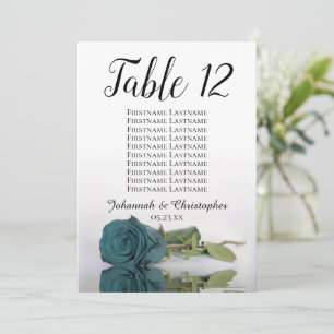 Teal Rose Wedding Table Seating Chart Large
