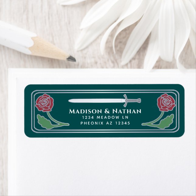 Teal Royal Mediaeval Fantasy Silver Sword Wedding (Insitu)