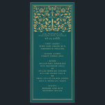 Teal Royal Mediaeval Sword Wedding Flat Menu<br><div class="desc">Celebrate your special day with this Royal Mediaeval Sword Wedding design. Gold featured in this design is not real foil. You can customise this further by clicking on the "PERSONALIZE" button..</div>