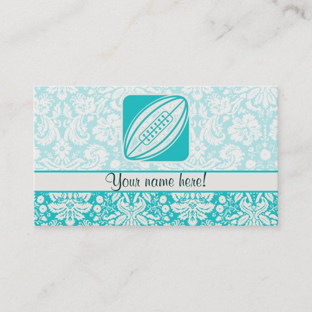 Teal Rugby Business Card (Front)