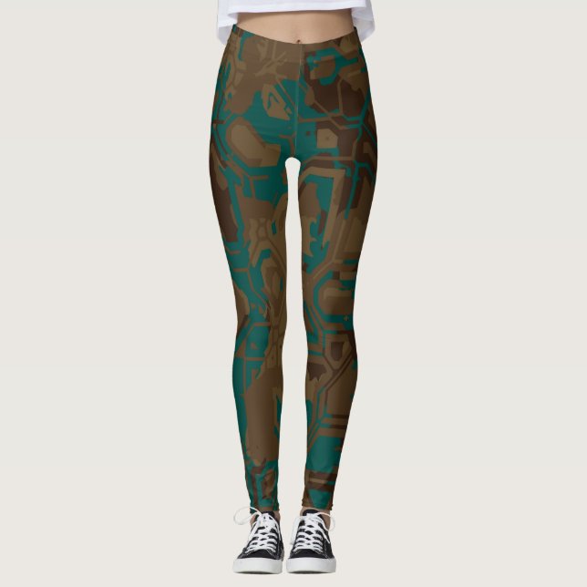 Teal Rust Leggings (Front)