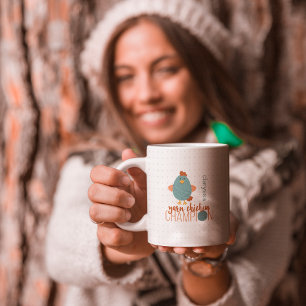 Teal & Rust Yarn Chicken Champion Coffee Mug