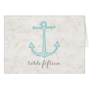 Teal Rustic Anchor Wedding Table Number