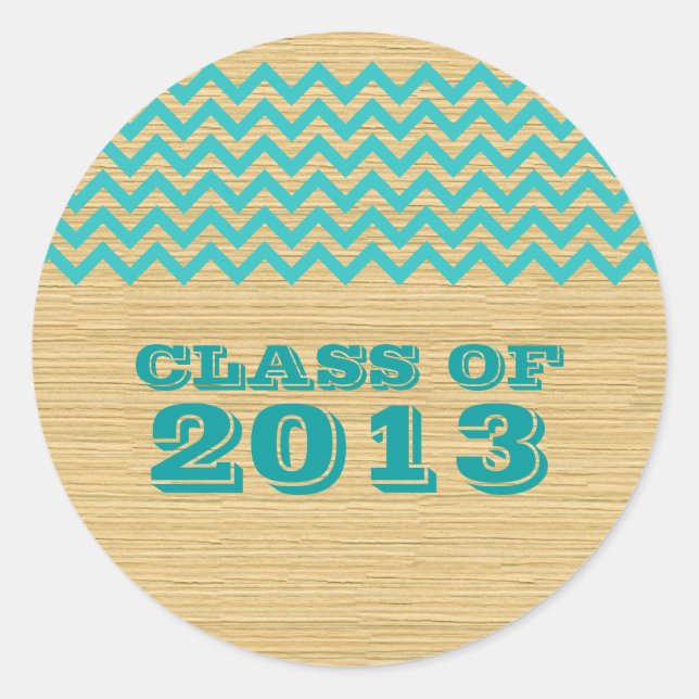 Teal Rustic Chevron Graduation Stickers (Front)