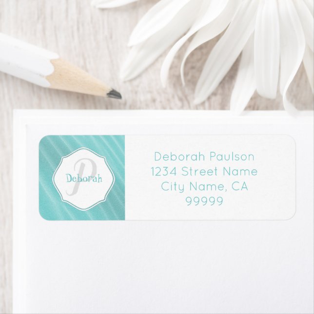 Teal Sand Ripples Personalised Address Label (Insitu)