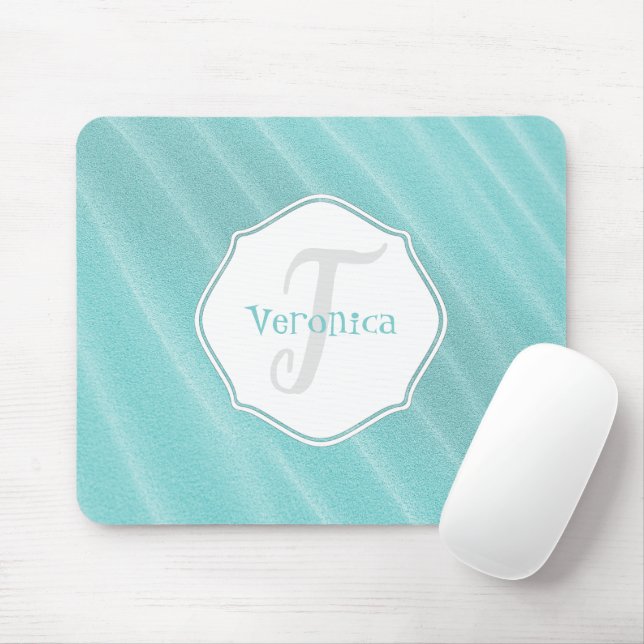 Teal Sand Ripples Personalised Mouse Pad (With Mouse)