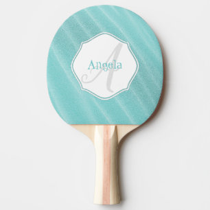 Teal Sand Ripples Personalised Ping Pong Paddle