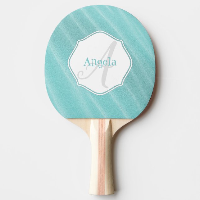 Teal Sand Ripples Personalised Ping Pong Paddle (Front)