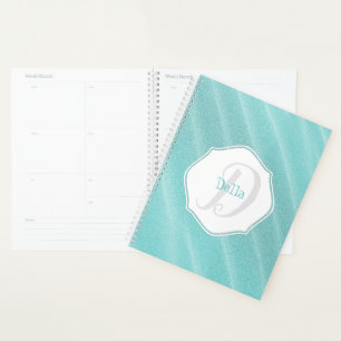 Teal Sand Ripples Personalised Planner