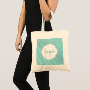 Teal Sand Ripples Personalized Tote Bag