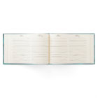 Teal Satin and Peacock Wedding Guest Book